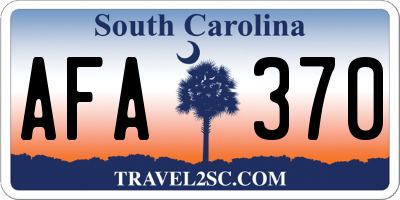SC license plate AFA370