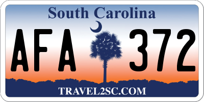 SC license plate AFA372