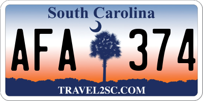 SC license plate AFA374