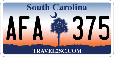SC license plate AFA375