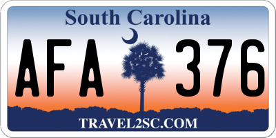 SC license plate AFA376