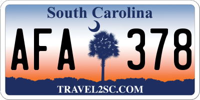 SC license plate AFA378