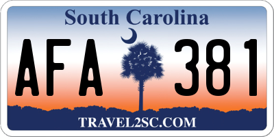 SC license plate AFA381