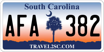 SC license plate AFA382