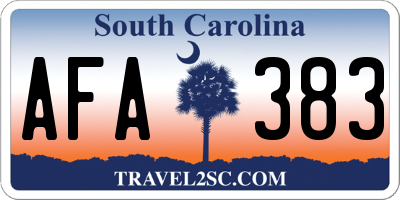 SC license plate AFA383