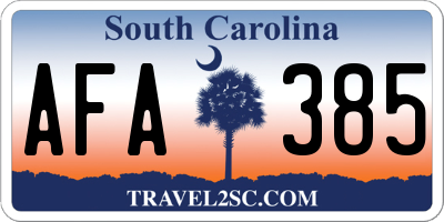 SC license plate AFA385