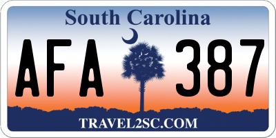 SC license plate AFA387
