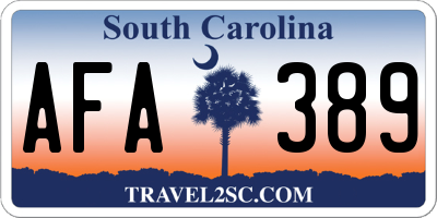 SC license plate AFA389
