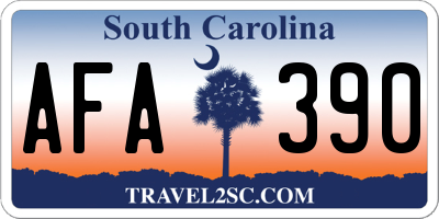 SC license plate AFA390