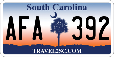 SC license plate AFA392