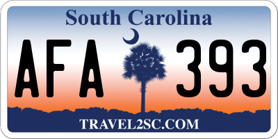 SC license plate AFA393