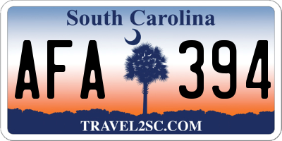 SC license plate AFA394