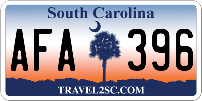 SC license plate AFA396