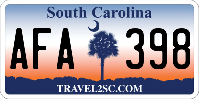 SC license plate AFA398