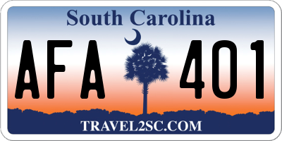 SC license plate AFA401