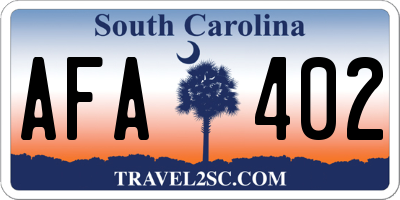 SC license plate AFA402
