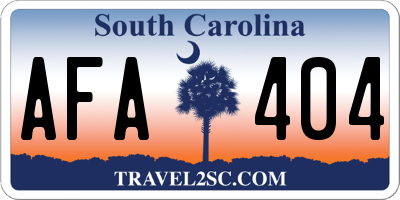 SC license plate AFA404