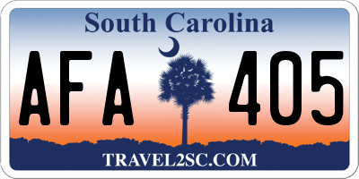 SC license plate AFA405