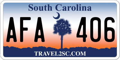 SC license plate AFA406