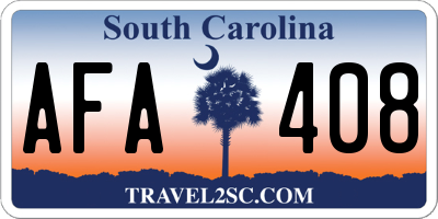 SC license plate AFA408