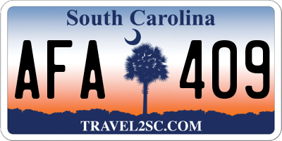 SC license plate AFA409