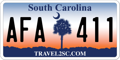 SC license plate AFA411