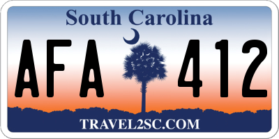 SC license plate AFA412