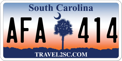 SC license plate AFA414