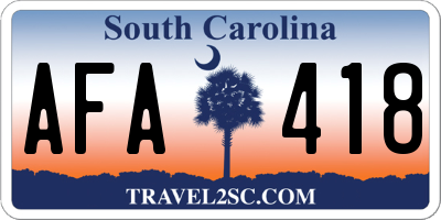 SC license plate AFA418