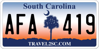 SC license plate AFA419
