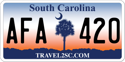 SC license plate AFA420