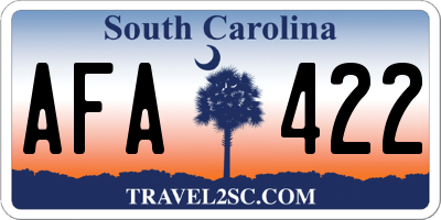 SC license plate AFA422