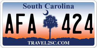 SC license plate AFA424