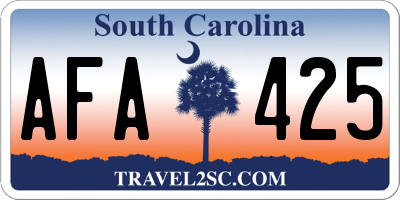 SC license plate AFA425