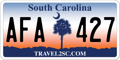 SC license plate AFA427