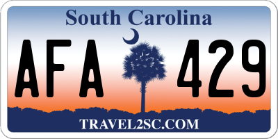 SC license plate AFA429