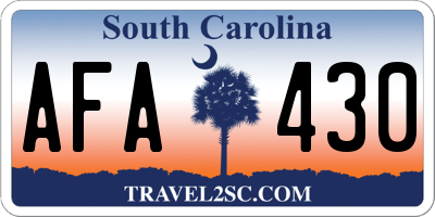 SC license plate AFA430