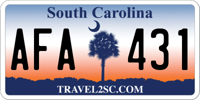 SC license plate AFA431