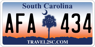 SC license plate AFA434