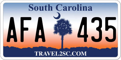 SC license plate AFA435