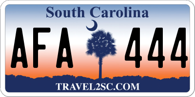 SC license plate AFA444