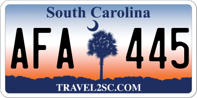 SC license plate AFA445