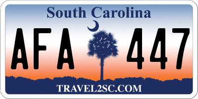 SC license plate AFA447