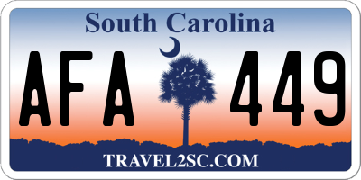 SC license plate AFA449
