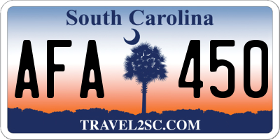 SC license plate AFA450