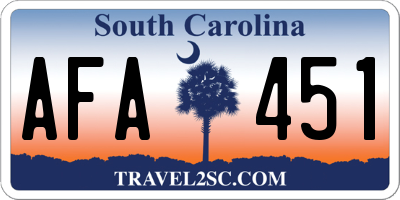 SC license plate AFA451