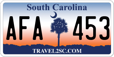 SC license plate AFA453