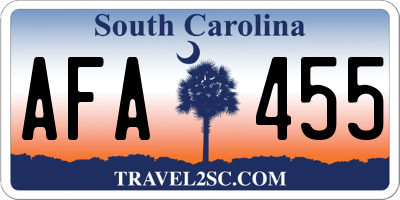 SC license plate AFA455