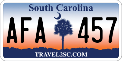 SC license plate AFA457