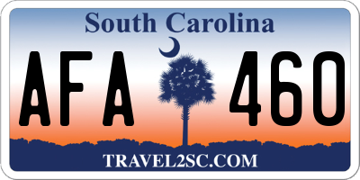 SC license plate AFA460